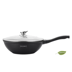 Royalty Line RL-BW32M; Marble Coating Wok with Glass Lid 32 cm