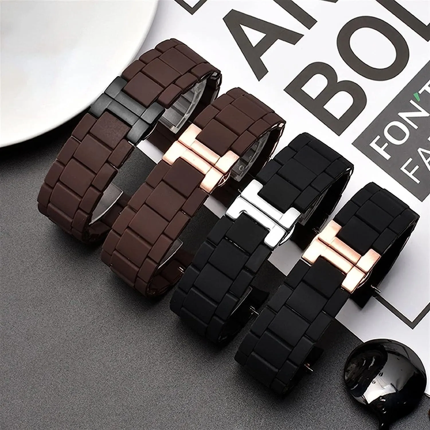 Rubber Clad Steel Strap For Armani AR5905|5906|5920|5919|5859 20mm 23mm Wrist Watch Accessories Bracelet
