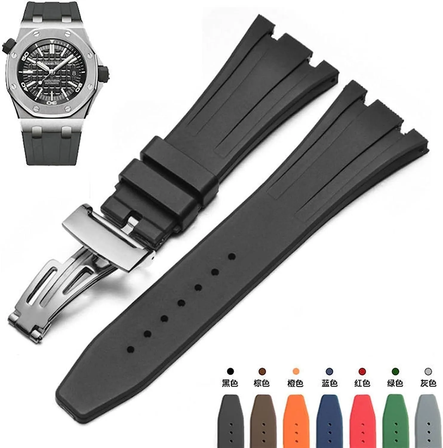 Rubber Watch Strap For AP Royal Oak Offshore 15400/15202/15703men Watch Band Accessories 27mm 28mm