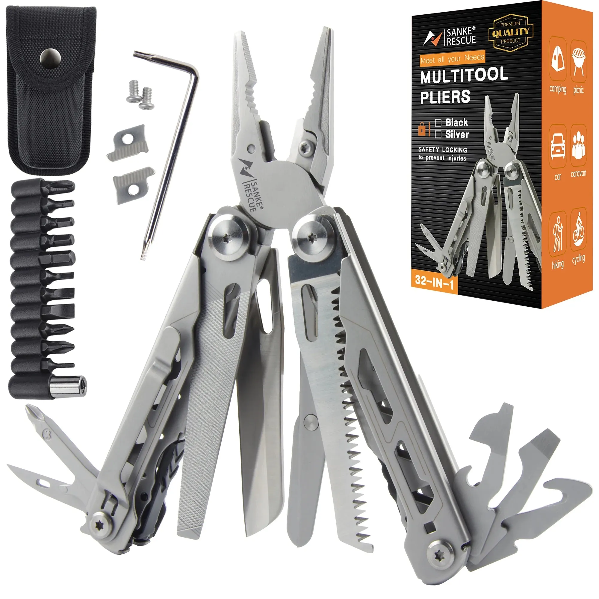 SANKE RESCUE Industrial Multi-tool Pliers Set with Crimping Tool for EDC and Survival