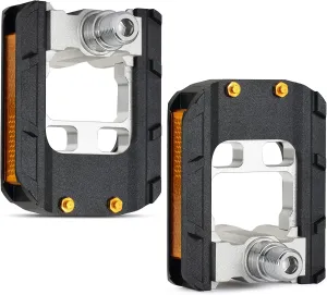 SAVADECK Folding Bike Pedals,Aluminum Alloy Pedals 9/16'' Platform Flat Pedal with Anti-Slip Nails and Reflector, Foldable Bicycle Pedals for MTB Road City Folding Bike