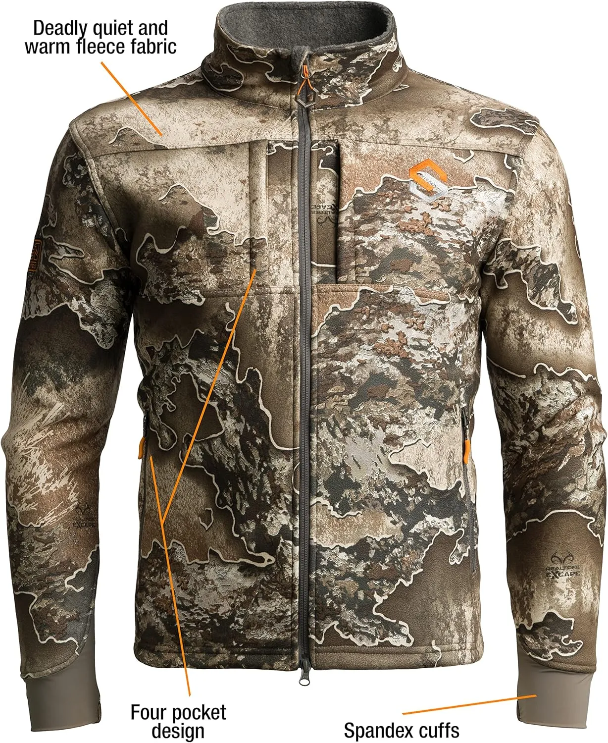 ScentLok BE:1 Voyage Quiet Warm Fleece Bow Hunting Camo Jacket for Men