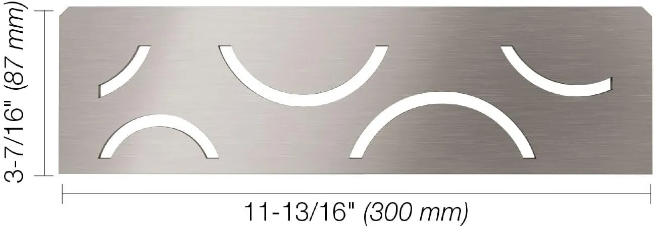 Schluter Rectangular Shelf for Prefabricated Kerdi Board SN/-SNLT Niches - 4mm Thick, Curve Design, Stainless Steel Material, Brushed Stainless Steel Finish - SNS1D6EB
