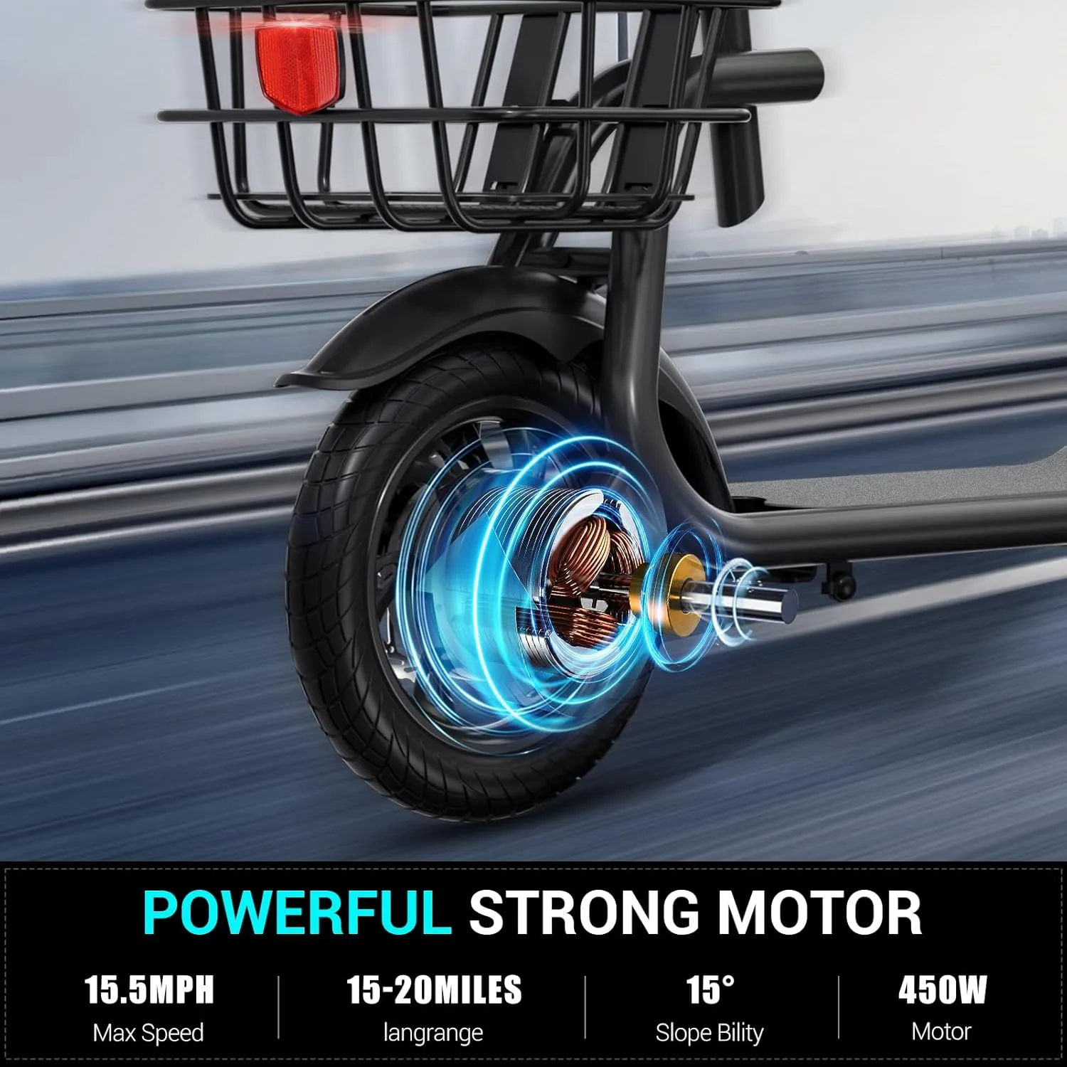 SEHOMY Electric Scooter for Adults 330lbs, Folding Bike Escooters with Seat and Basket, 850W Peak Motor, 25 Miles Range, 22MPH, Storage Basket, 14" Tire, Electronic 2 Wheel Commuter Motor Scooters