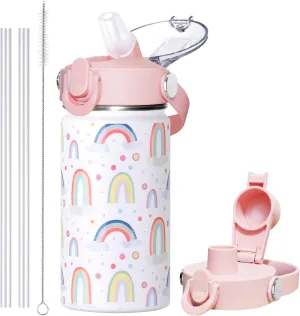 SENDESTAR Metal Insulated Water Bottle - 12oz/18oz BPA-FREE 18/8 Stainless Steel Travel Tumbler Double Wall Vacuum Leak Proof Kids Cup with Straw for Kids, School Boys Girls