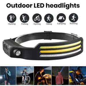 Sensor LED Headlamp High Brightness Multiple Lighting Modes Waterproof USB Rechargeable Headlight LED Torch