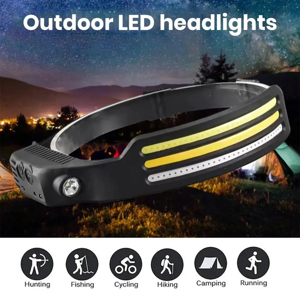 Sensor LED Headlamp High Brightness Multiple Lighting Modes Waterproof USB Rechargeable Headlight LED Torch