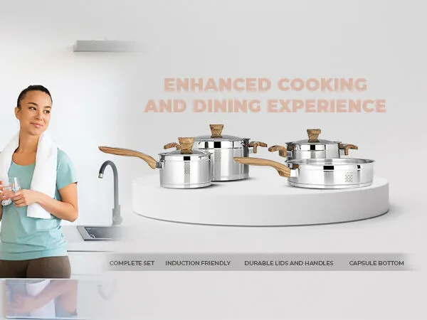 Serenk Definition Stainless Steel 7 Pieces Cookware Set