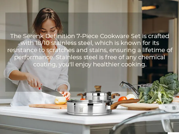 Serenk Definition Stainless Steel 7 Pieces Cookware Set