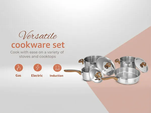 Serenk Definition Stainless Steel 7 Pieces Cookware Set