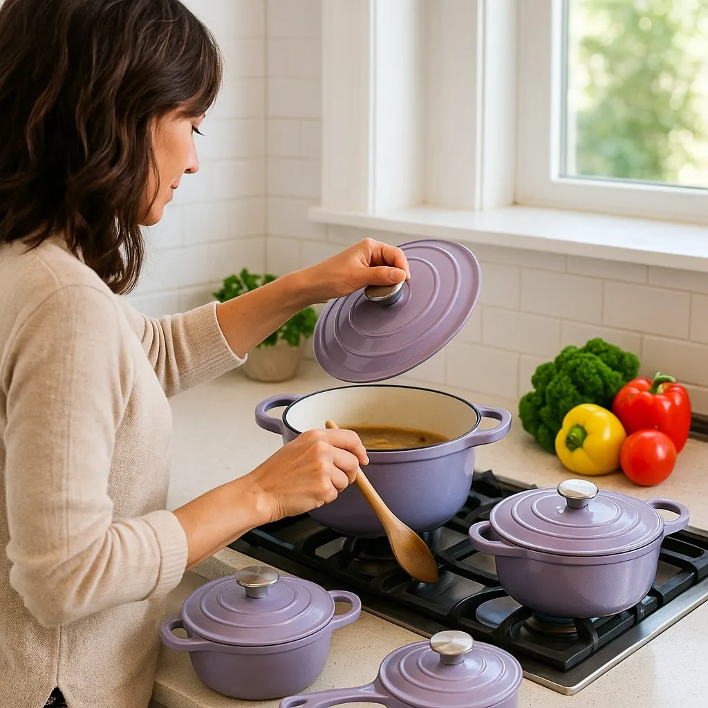 Set of Cast Iron Enameled Cookware