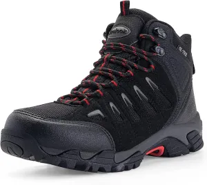 SHULOOK Men's Waterproof Hiking Boots Non-Slip Lightweight Outdoor Mid Top Ankle Boot Breathable Hiker Trekking Shoes