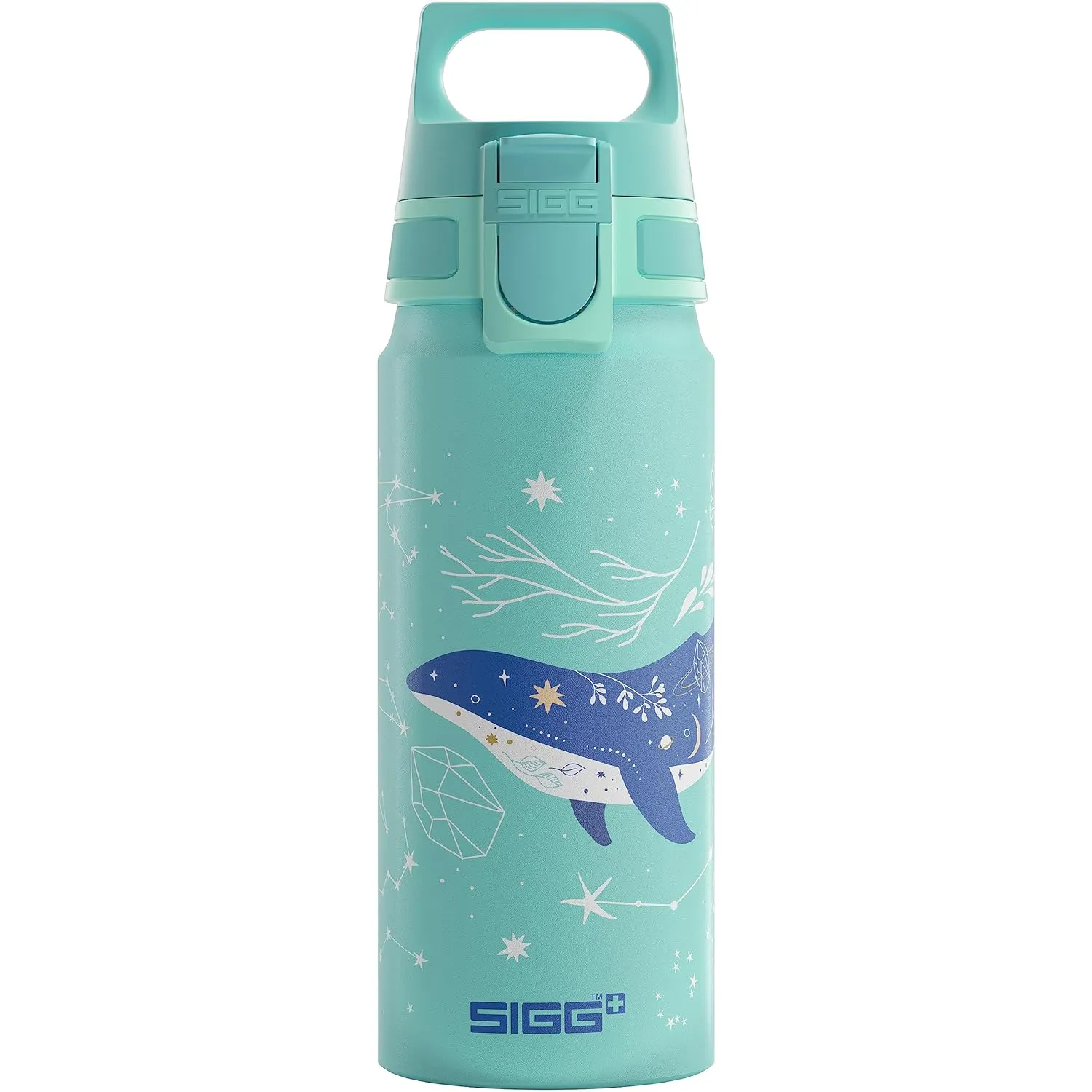 SIGG - Aluminium Kids Water Bottle - WMB ONE Dive - Suitable For Carbonated Beverages - Leakproof - Lightweight - BPA Free - Climate Neutral Certified - Light Blue - 20 Oz