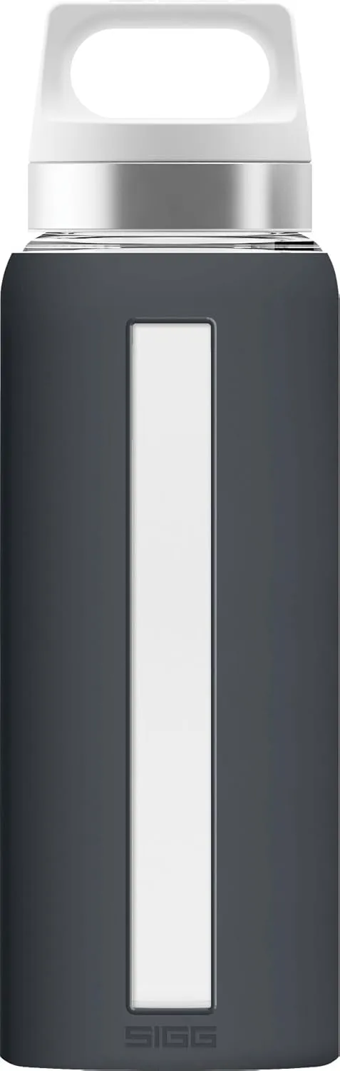 SIGG - Glass Water Bottle - Dream Grey - Soft Silicon Cover - Leakproof - Dishwasher Safe - BPA Free - Broscilate Glass - 22 Oz