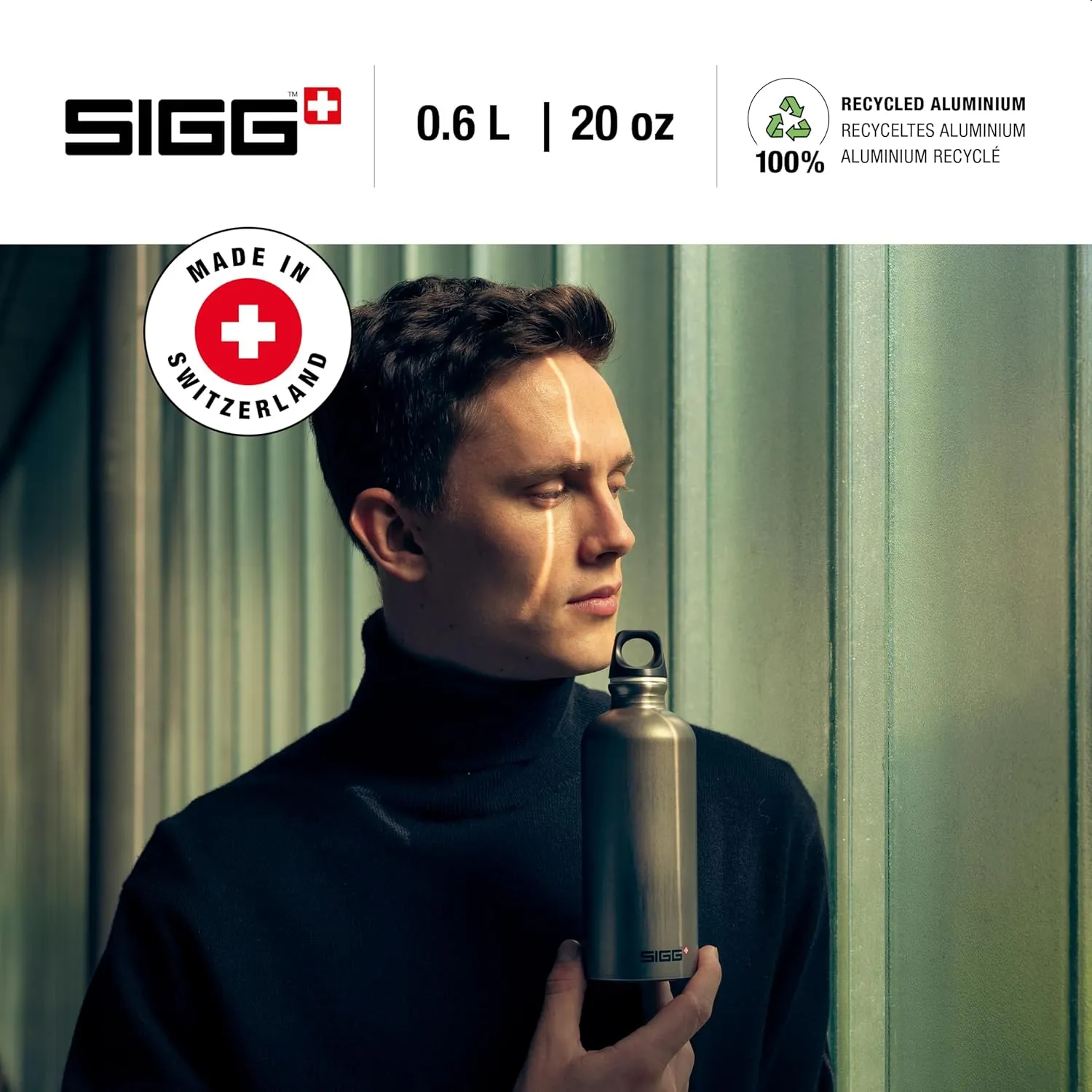 SIGG - Recycled Metal Water Bottle - Traveller - Made in Switzerland - Carbonated Drinks - BPA-Free - 20 Oz