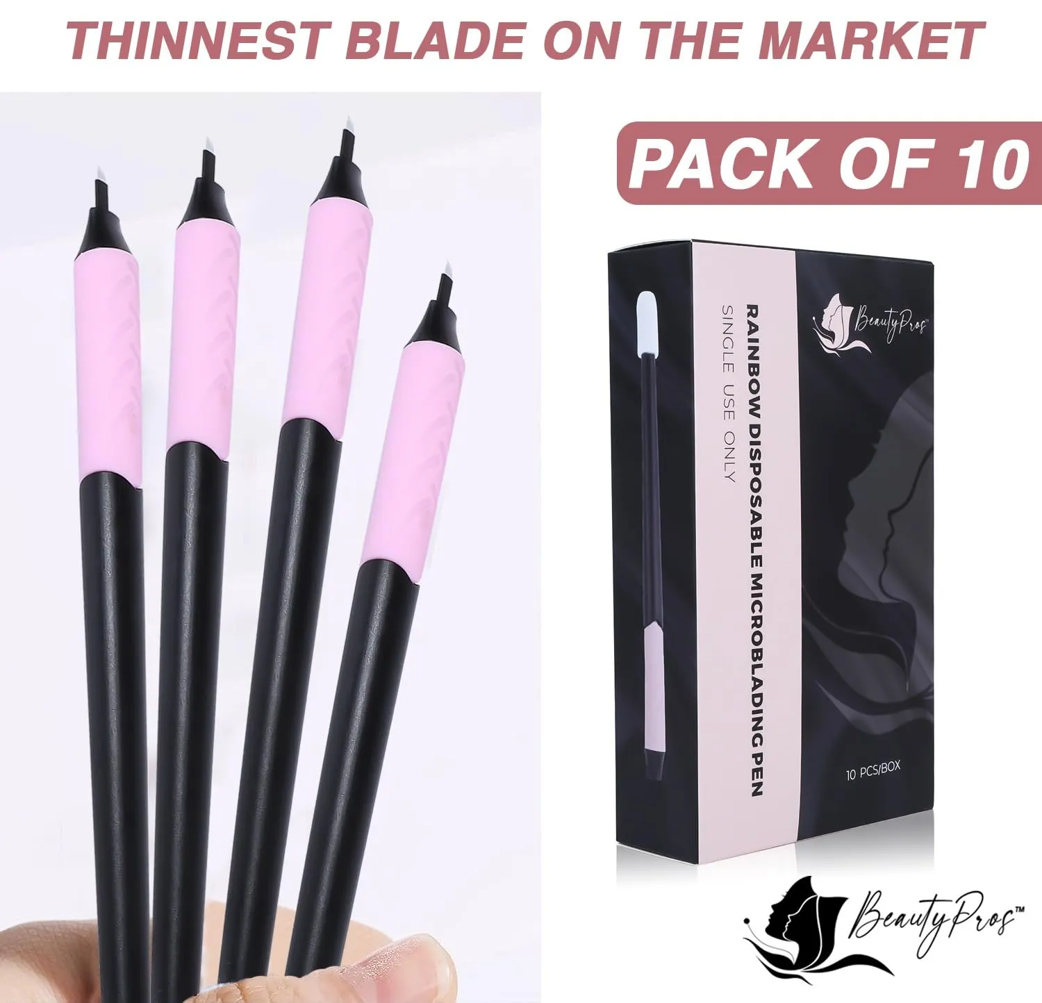 Signature Microblading Disposable Pen with Pigment Sponge - Microblading Supplies - Microblading Disposable Tools - Eyebrow Supplies Kit - Pack of 10 (14F 0.16mm Curve)