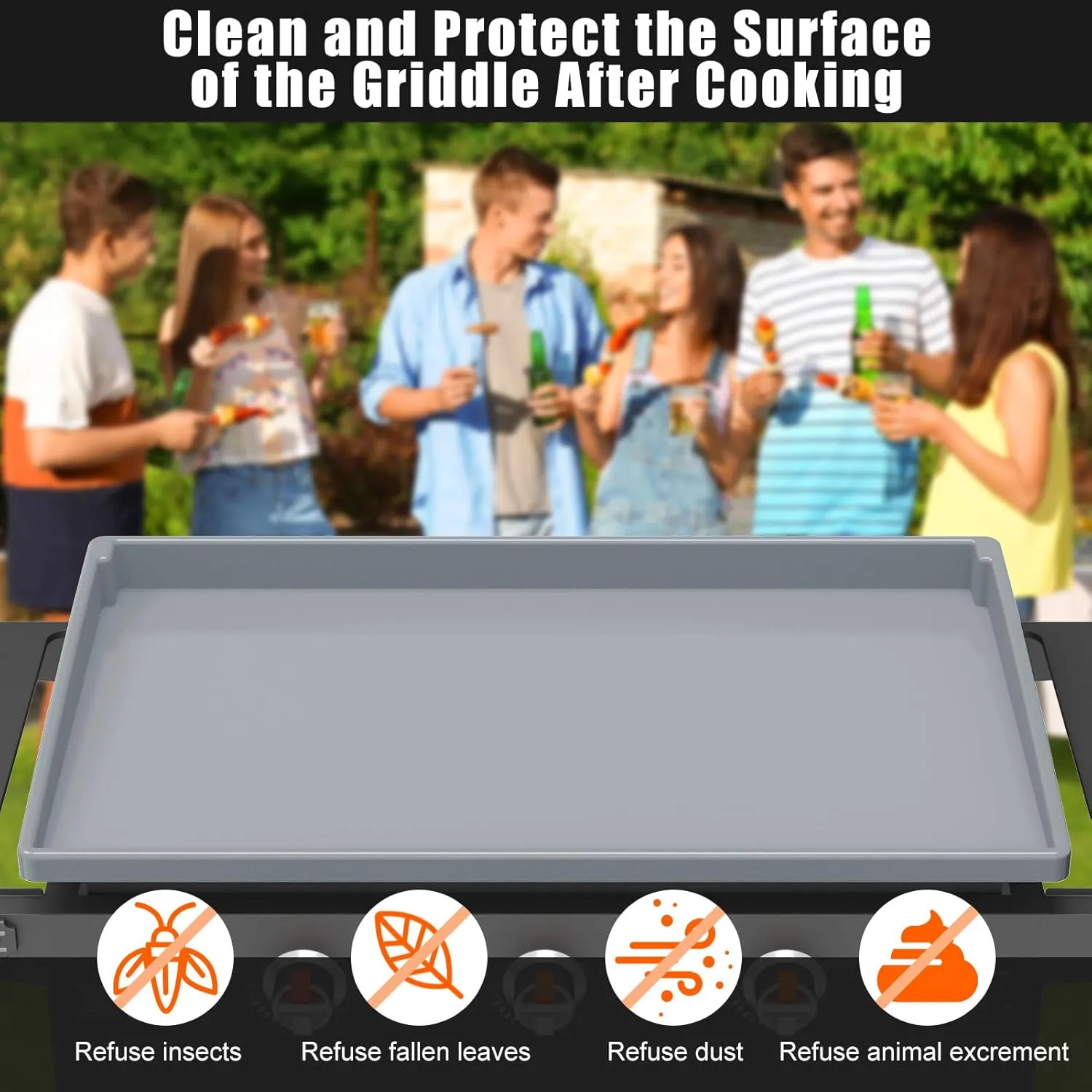 Silicone Griddle Mat Cover for Blackstone - 28 Inch True All-Encompassing Coverage Heavy Duty Food Grade Grill Buddy Mat, All Season Cooking Surface Protective Cover