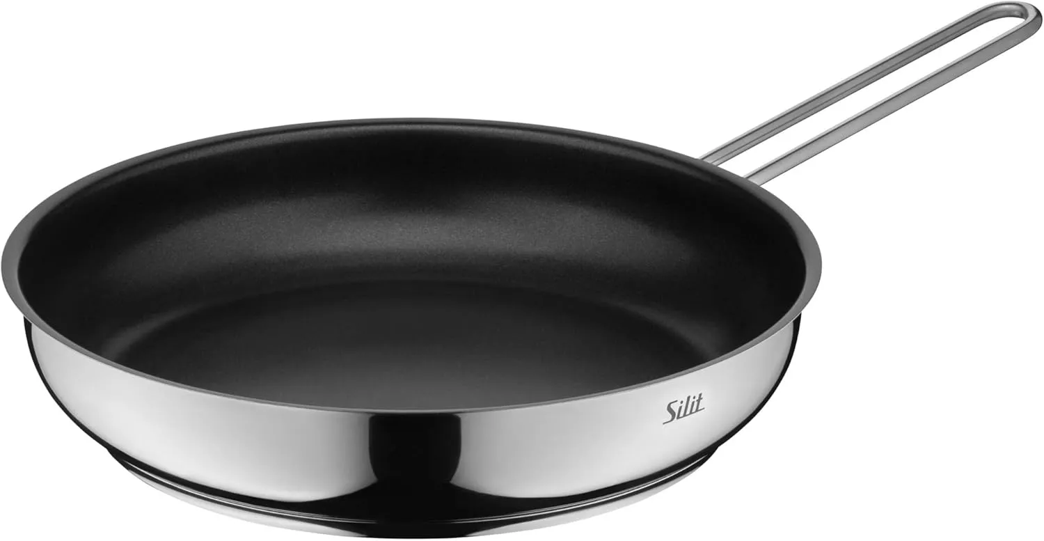 Silit Alicante 10-Piece Induction Cooking Pot Set with Glass Lid, Polished Stainless Steel, Induction Pots Set, Uncoated, Transparent, Silver