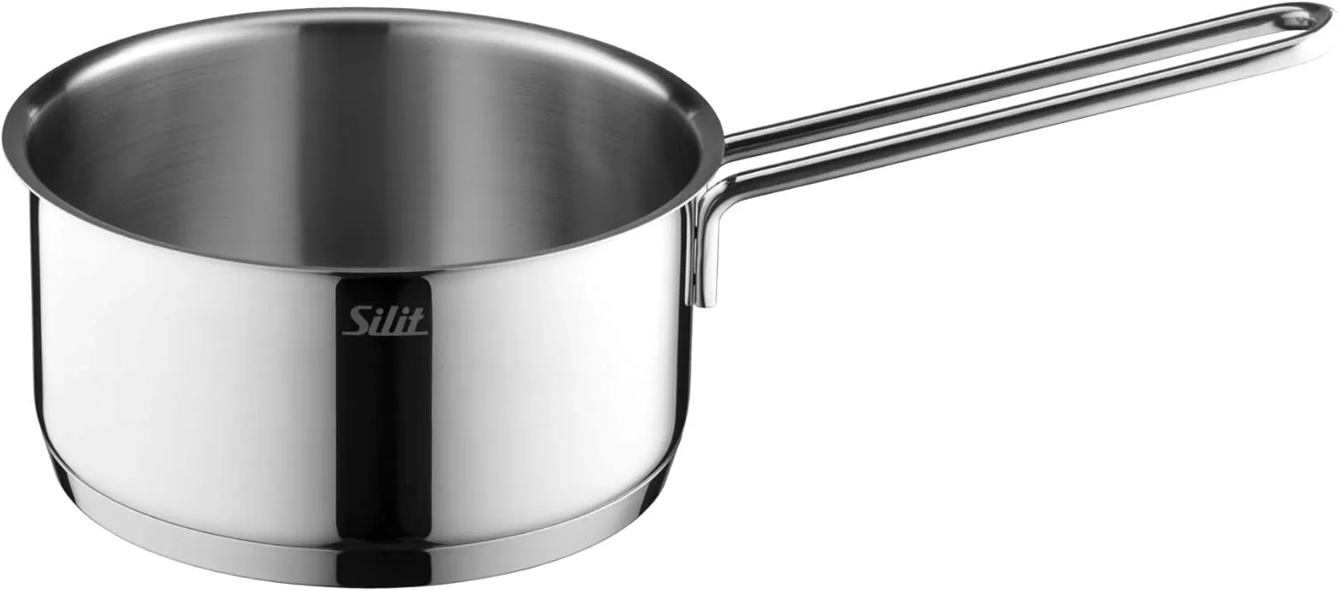 Silit Alicante 10-Piece Induction Cooking Pot Set with Glass Lid, Polished Stainless Steel, Induction Pots Set, Uncoated, Transparent, Silver