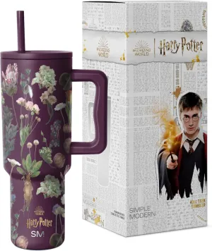 Simple Modern Harry Potter 40 oz Tumbler with Handle and Straw Lid | Insulated Reusable Stainless Steel Water Bottle Travel Mug | Gift for Women Men Him Her | Trek Collection | 40oz | Herbology