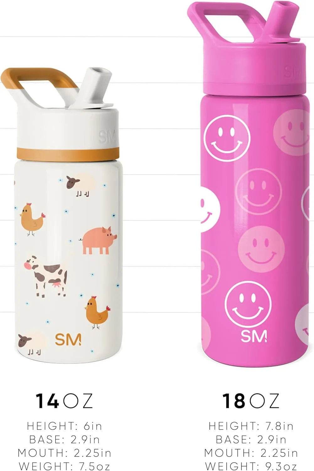 Simple Modern Kids Summit Water Bottle with Straw Lid | Daniel Tiger 14oz Stainless Steel Cup Insulated Tumbler for Toddlers, School | Daniel Tiger Dances