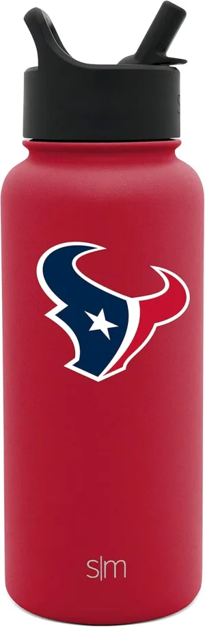 Simple Modern NFL 32oz Water Bottle with Straw Lid Insulated Stainless Steel Summit