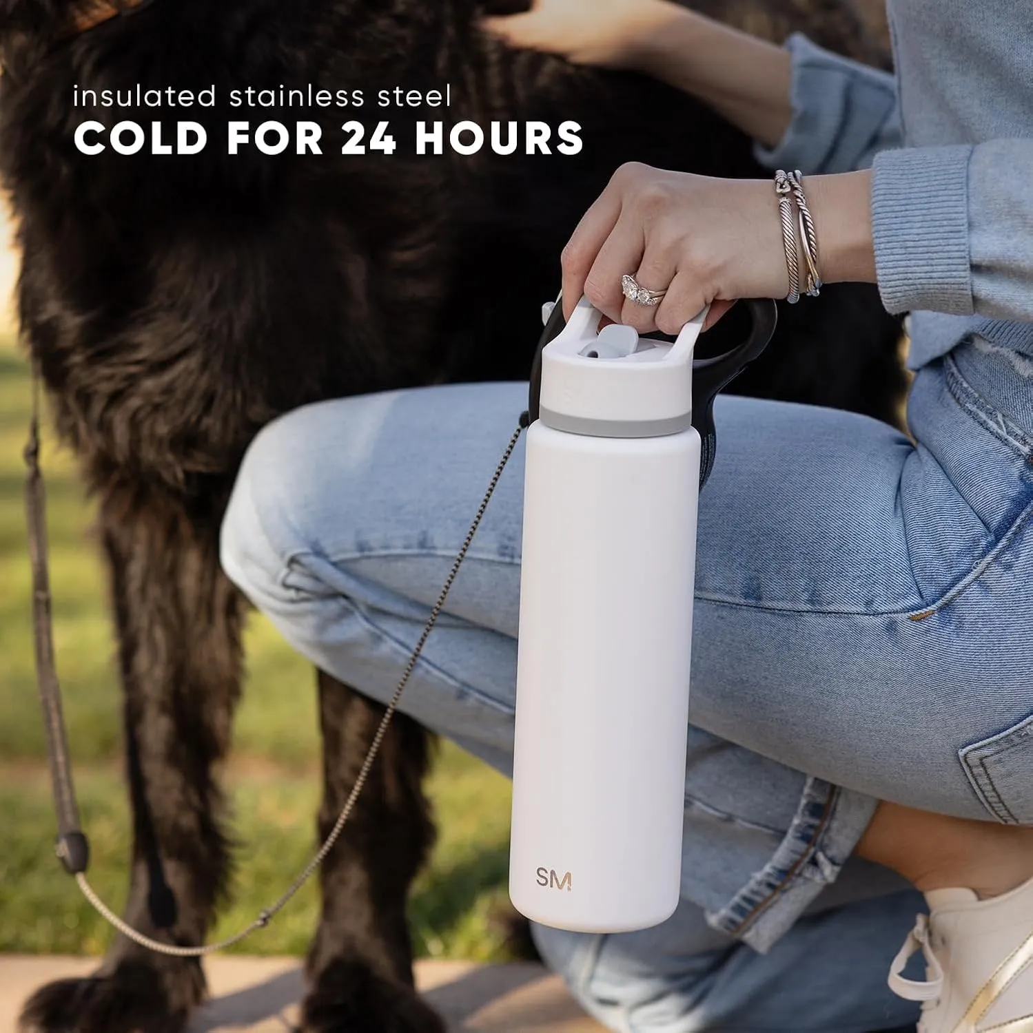 Simple Modern Water Bottle with Straw Lid Vacuum Insulated Stainless Steel Metal Thermos Bottles | Reusable Leak Proof BPA-Free Flask for School | Summit Collection | 18oz, Blush