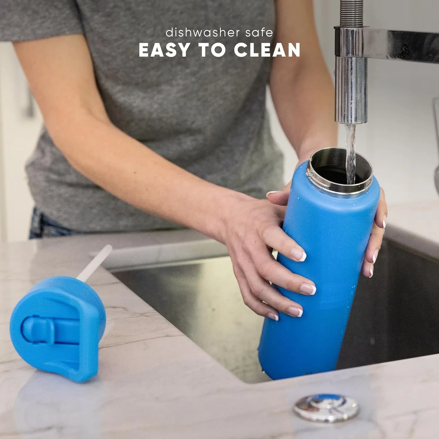 Simple Modern Water Bottle with Straw Lid Vacuum Insulated Stainless Steel Metal Thermos Bottles | Reusable Leak Proof BPA-Free Flask for School | Summit Collection | 18oz, Blush