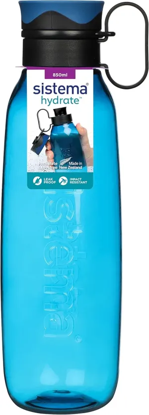 Sistema Traverse Water Bottle | 850 ml Leak-Proof Water Bottle with Screw-Top Lid | BPA Free | Assorted Colours