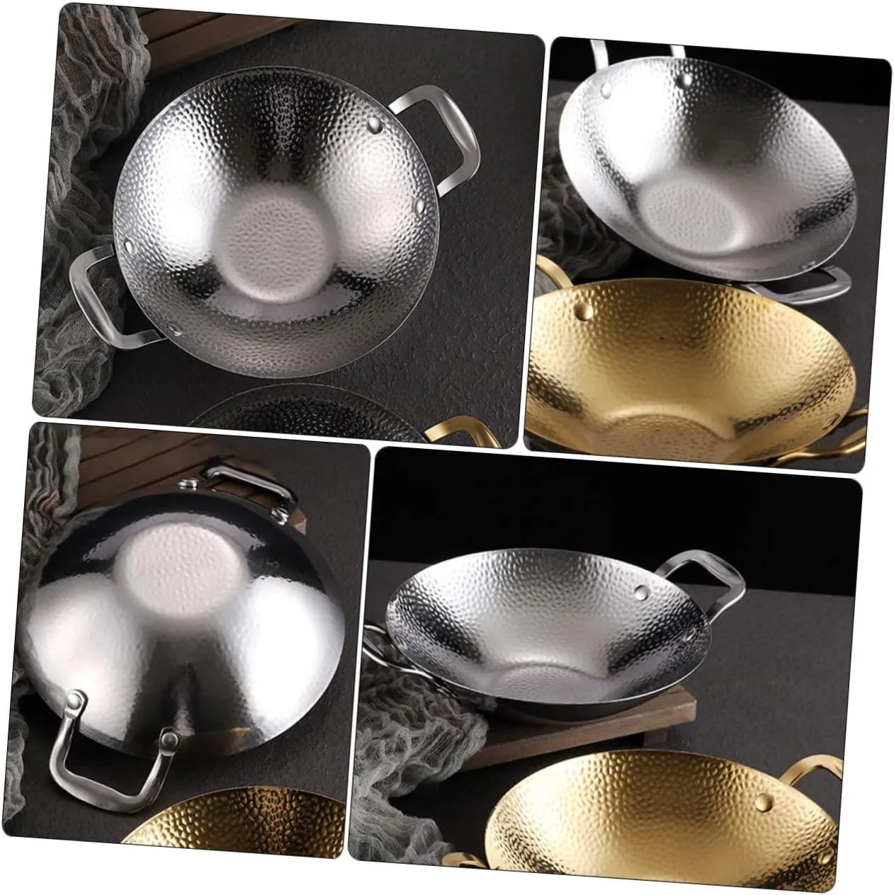 Small Cooking Pot Korean Cookware Hammered Griddle Pan Dutch Oven Pot Lid