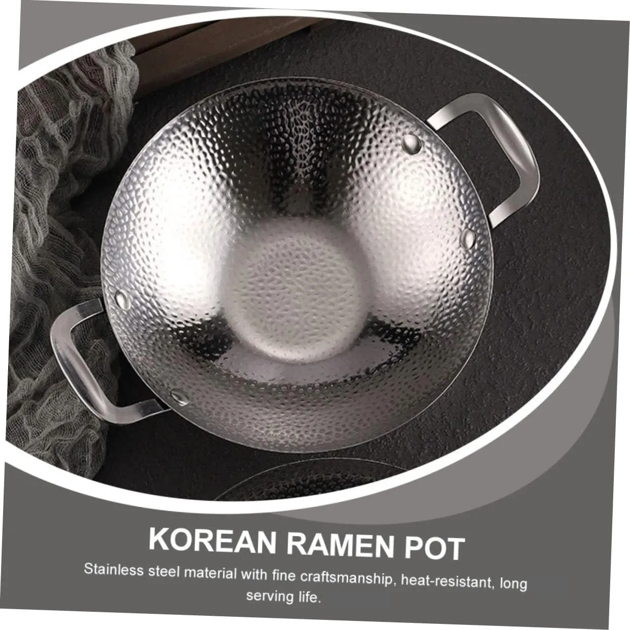 Small Cooking Pot Korean Cookware Hammered Griddle Pan Dutch Oven Pot Lid