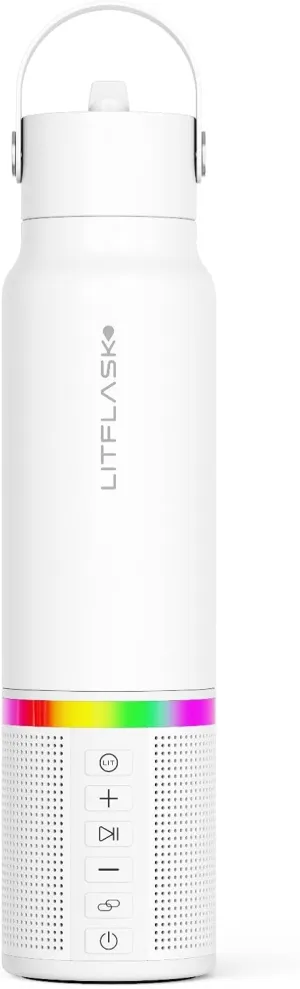 Smart Water Bottle with Premium Bluetooth Speaker, Portable Charger, LED Light, Stainless Steel, Mix & Match Colors, 20oz - Oprah's Favorite Things 2024