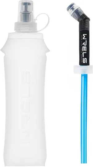 Soft Flasks Running Water Flask Folding Soft Water Bottles Small for Outdoor Sports Hiking Hydration Pack 5oz/8oz/17oz(WHITE,17oz Straw)