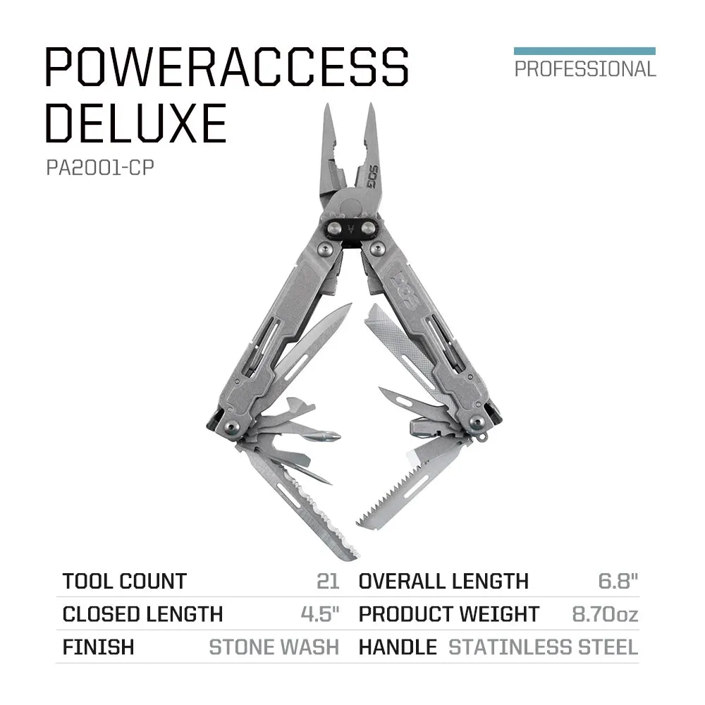 SOG PowerAccess Deluxe Multi-Tool – 21-in-1 Tactical Folding Pliers & Pocket Tool