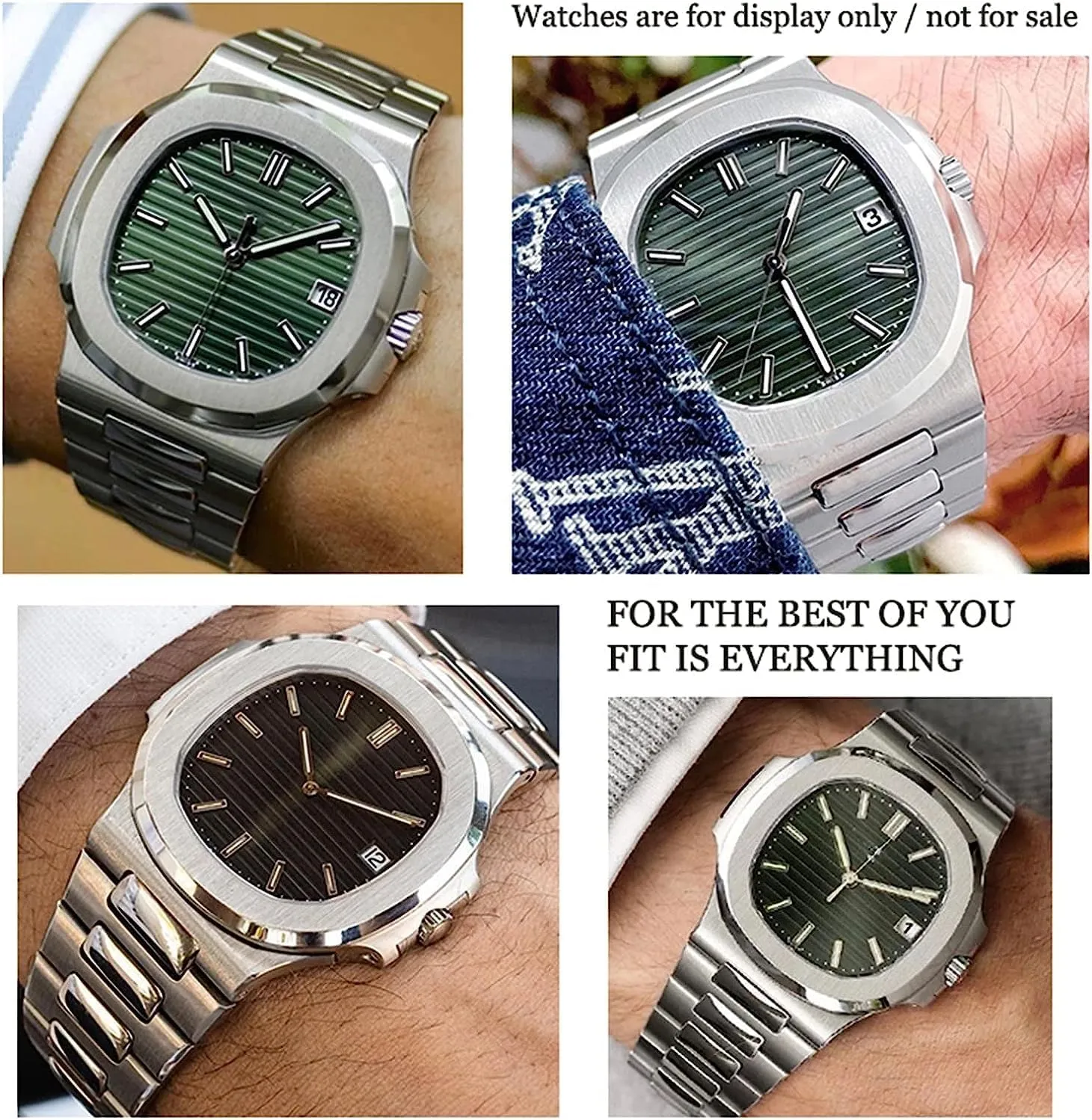 Solid Stainless Steel Watchband for Patek Philippe Nautilus 5711 5726 Silver Metal Watch Strap
