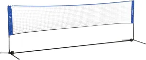 Soozier Portable Badminton Net, 14ft Volleyball Net, Foldable and Height Adjustable with Carry Bag, for Tennis, Badminton and Pickleball, Court Beach Backyard Games
