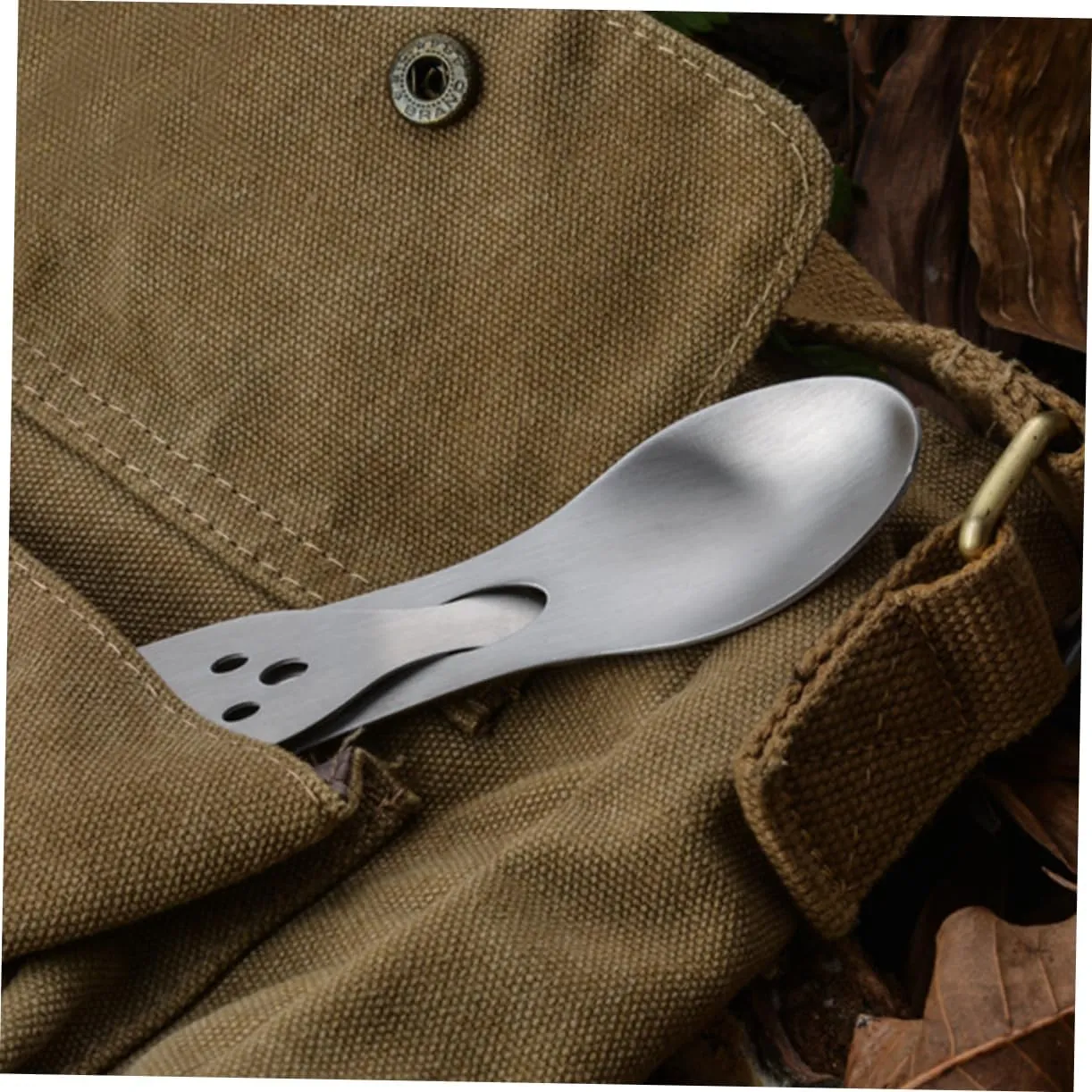 Sosoport 2pcs 3 1 Cutlery Combination Tool Fork Spoon Camping Silverware Set Meal Tool Utensil Sets for Lunch Outdoor Utensil