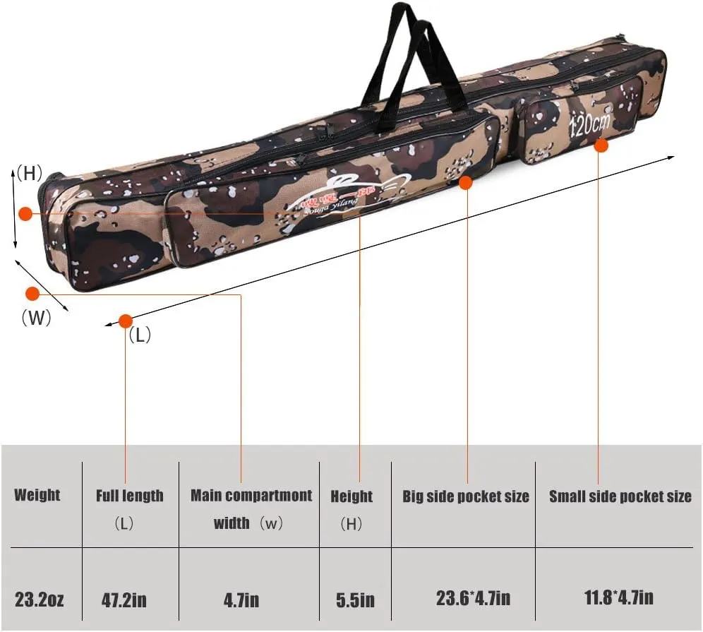 Sougayilang Folding Fishing Rod Case Organizer Pole Storage Bag Rod Reel Tackle Carrier Fishing Rod Bag Fishing Case