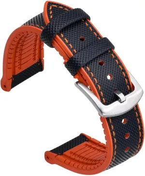 Sports Fluoro Rubber Leather Watch Strap Bracelet Watchbands Diving Waterproof Watch Replacement Band