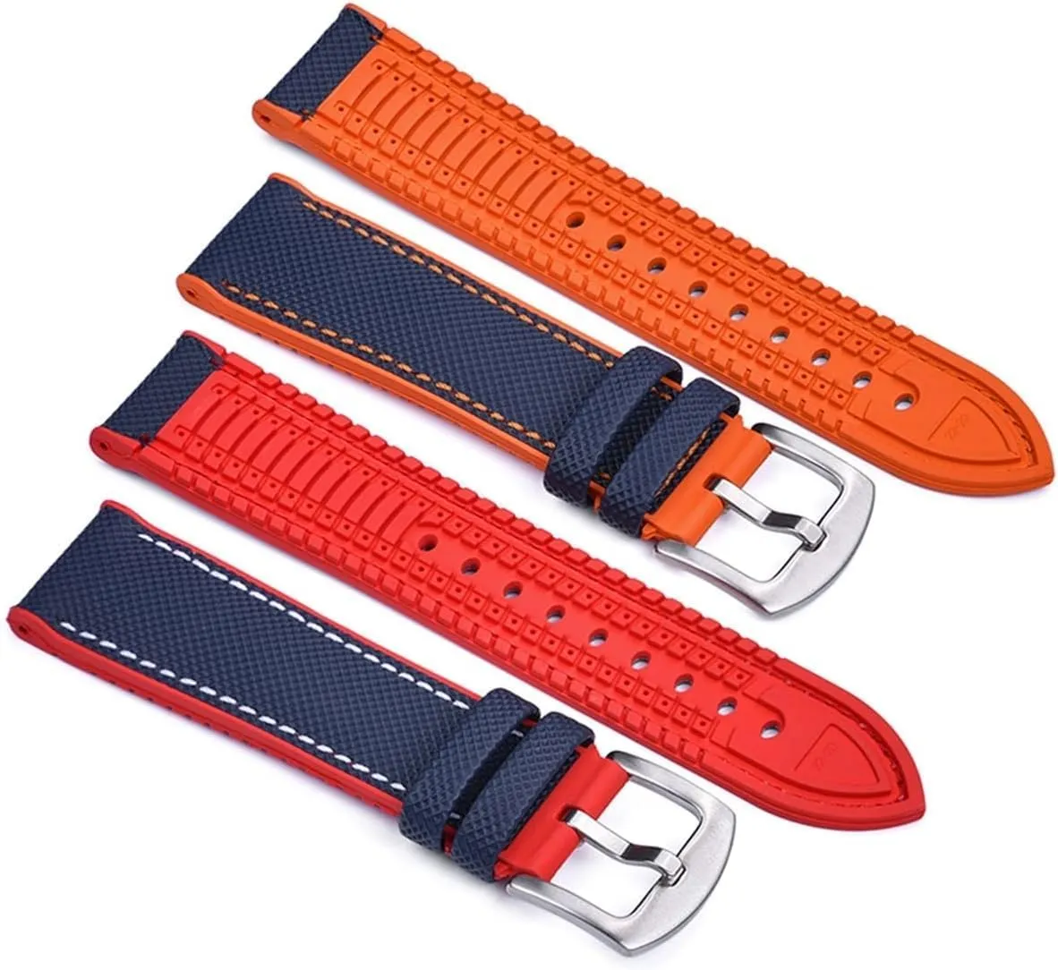 Sports Fluoro Rubber Leather Watch Strap Bracelet Watchbands Diving Waterproof Watch Replacement Band