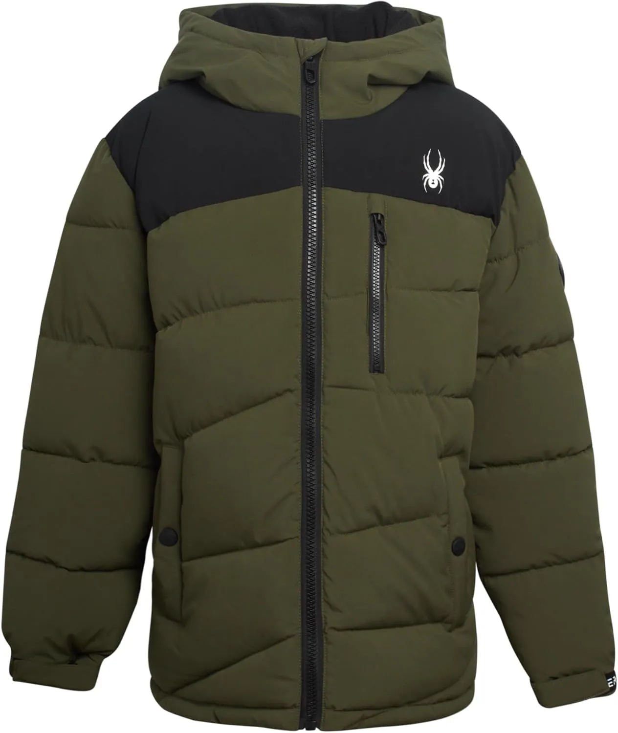 Spyder Boys' Puffer Jacket - Water Resistant Fleece Lined Stretch Puffer Jacket - Insulated Winter Jacket for Boys (4-16)