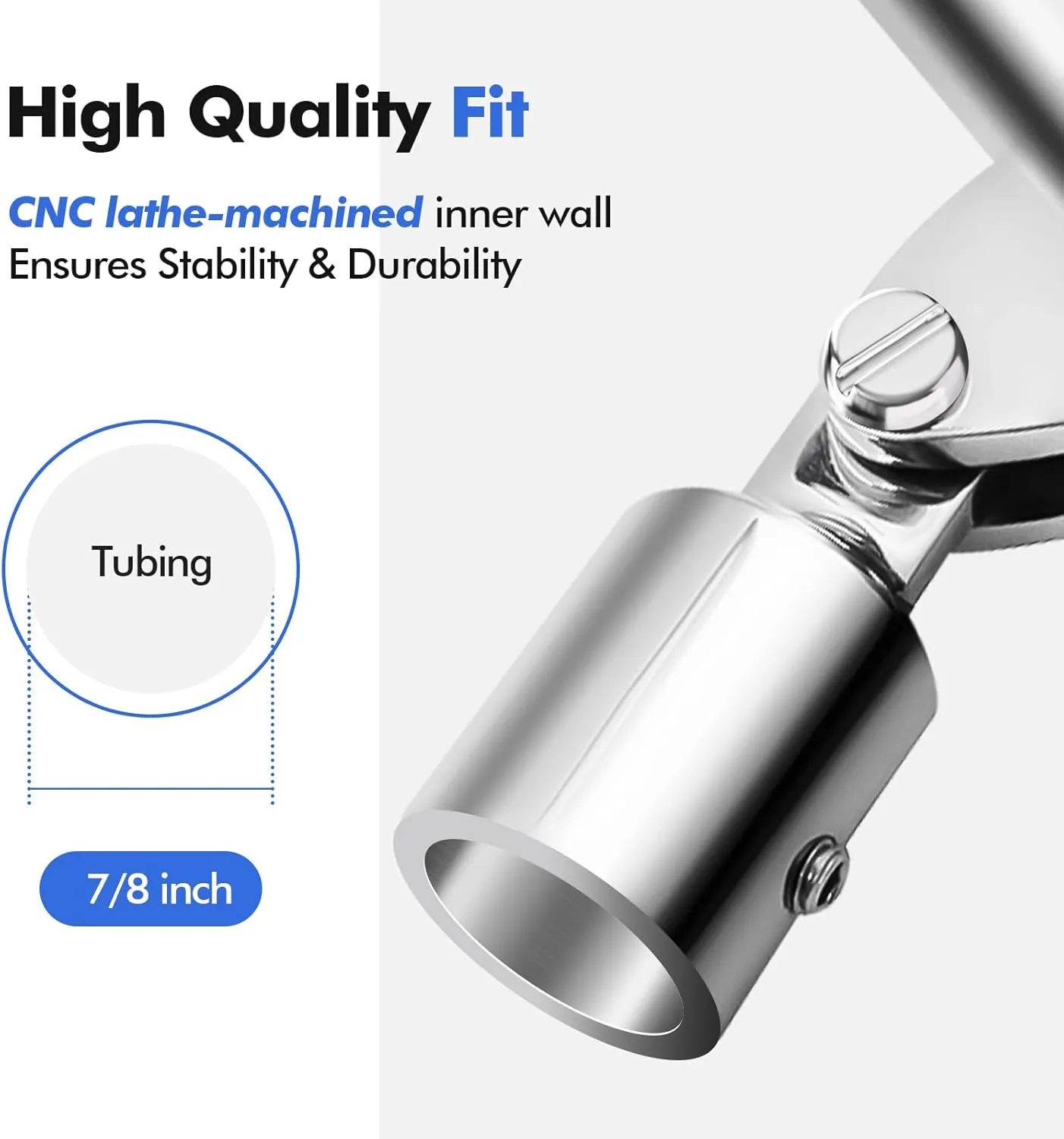 Stainless Steel 316 Bimini Top Eye End Cap 7/8,1 inch,1-1/4 inch Marine Grade Heavy Duty Bimini Top Parts for Boats with L Shape Hex Key