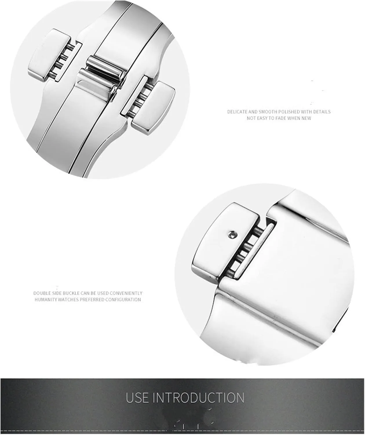 Stainless Steel Buckle Double Push Butterfly Button Multi-watch Accessory Buckle Watch clasp