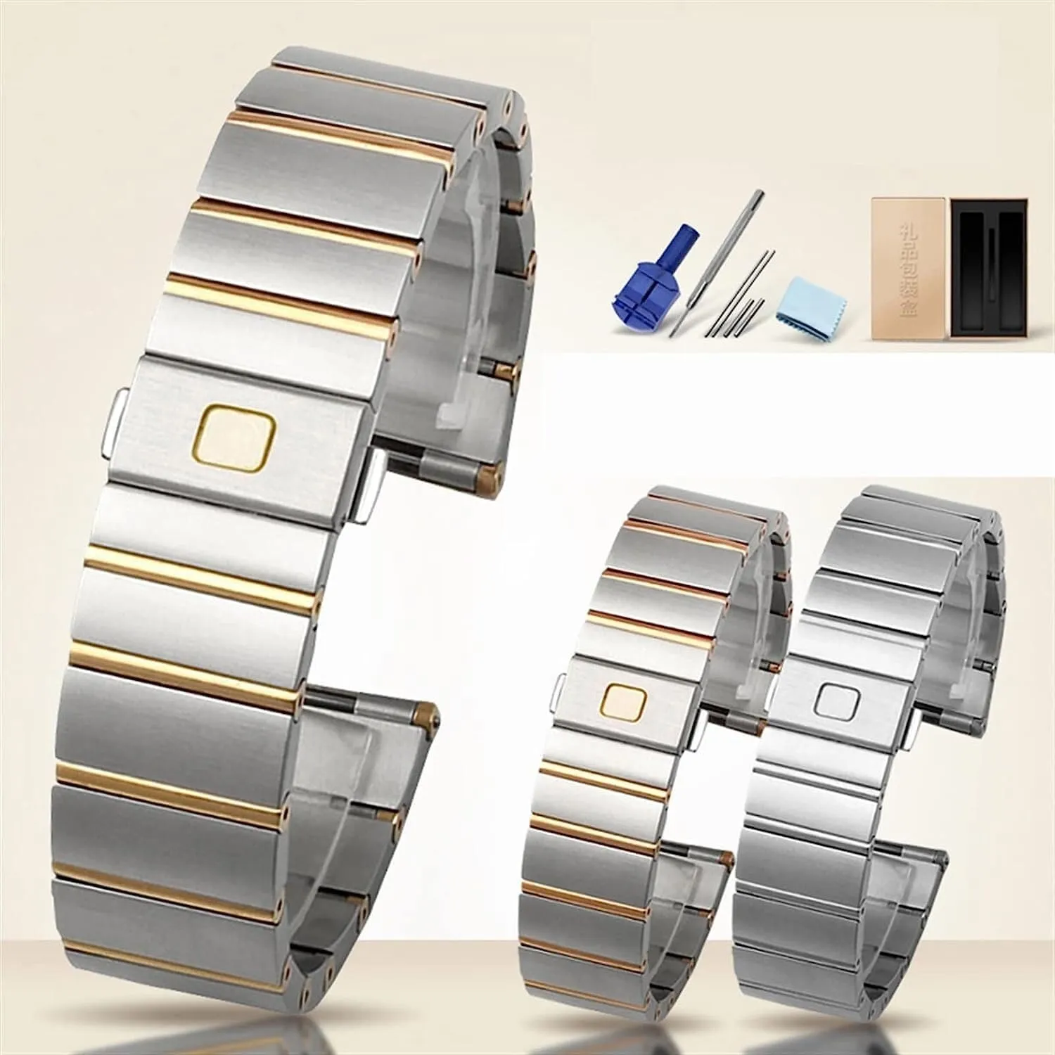 Stainless Steel Chain Watchband For Omega Constellation Double Eagle Men And Women Watch 17 23 25mm Watch Strap