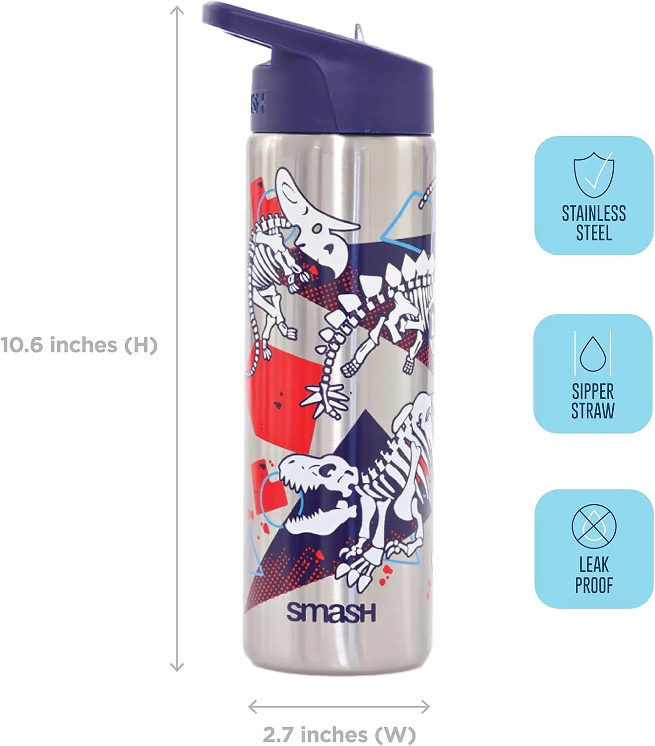 Stainless Steel Color Change Water Bottle 25.3 fl oz - Dinosaur