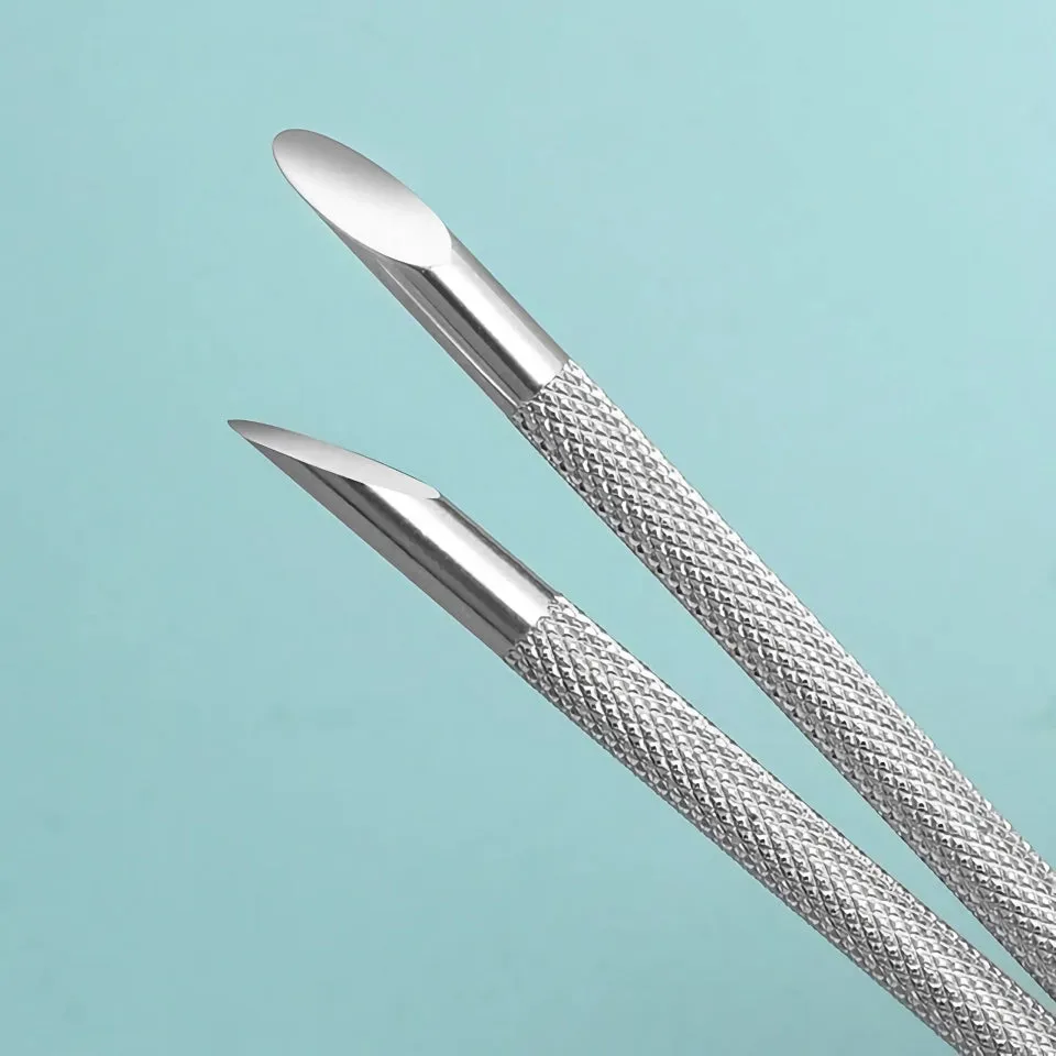 Stainless Steel Double-Head Nail Cuticle Pusher - Dead Skin Remover & Nail Art Tool