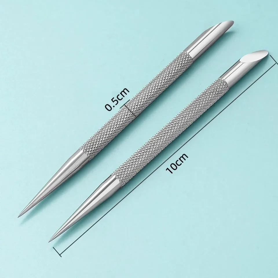 Stainless Steel Double-Head Nail Cuticle Pusher - Dead Skin Remover & Nail Art Tool