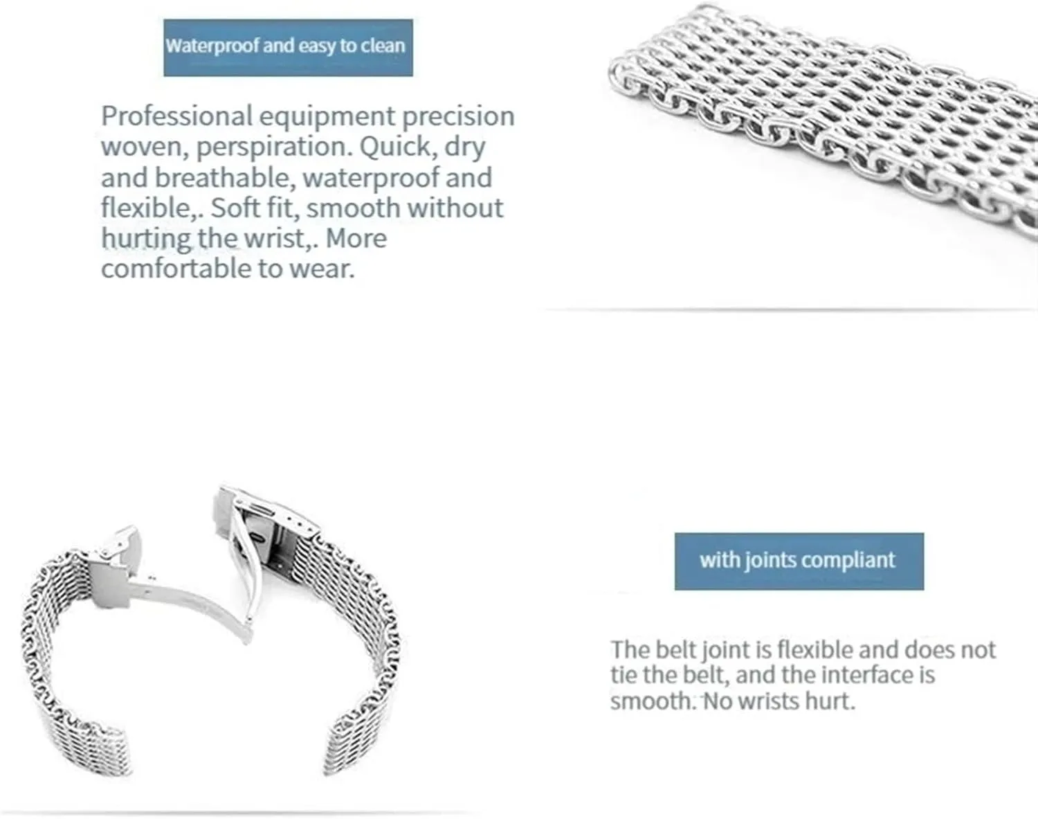 Stainless Steel Milanese Shark Mesh Watches Band Strap Bracelet, Replacement Wrist Bracelet Straps, Watchband For Traditional Or Smart Watch 18/20/22/24mm