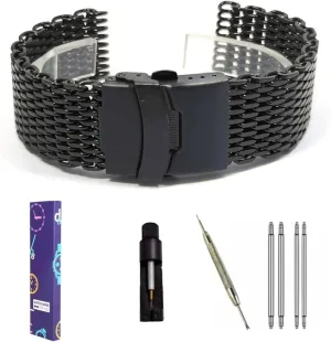 Stainless Steel Milanese Shark Mesh Watches Band Strap Bracelet, Replacement Wrist Bracelet Straps, Watchband For Traditional Or Smart Watch 18/20/22/24mm