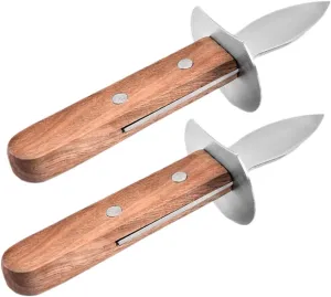 Stainless Steel Oyster Knife Set 2pcs Tools Seafood Cutting Easy Clean